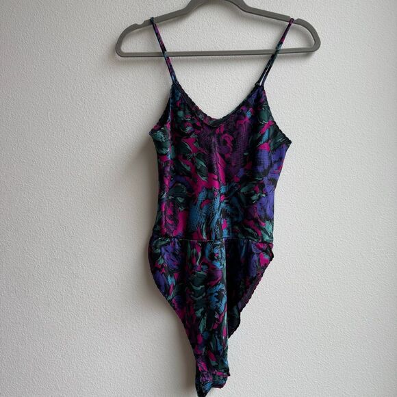 Vintage Lindsey Roscoe Made In USA Farr West Abstract Bodysuits Size Medium - Picture 1 of 8